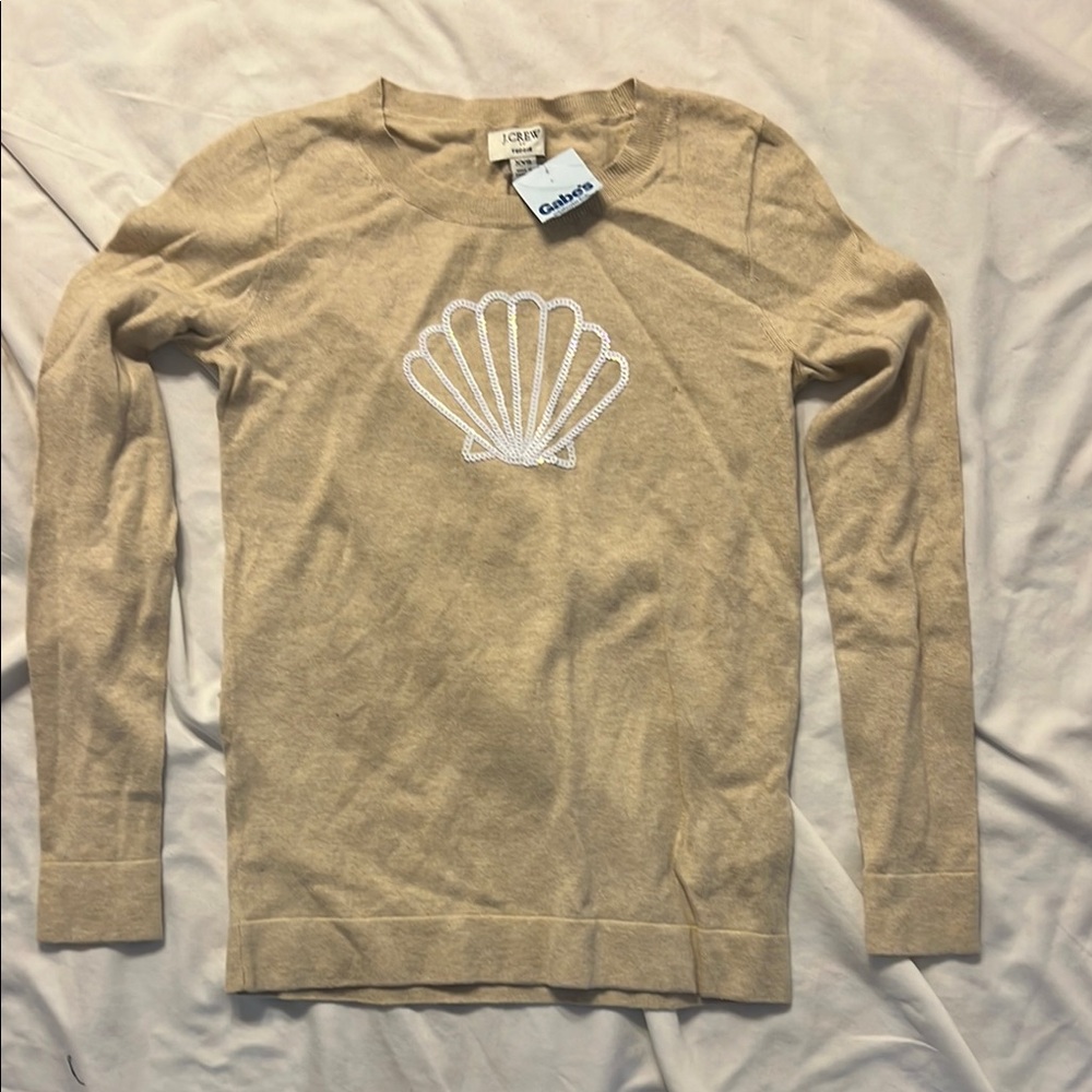 J.Crew Tan Sweater with Shell Design